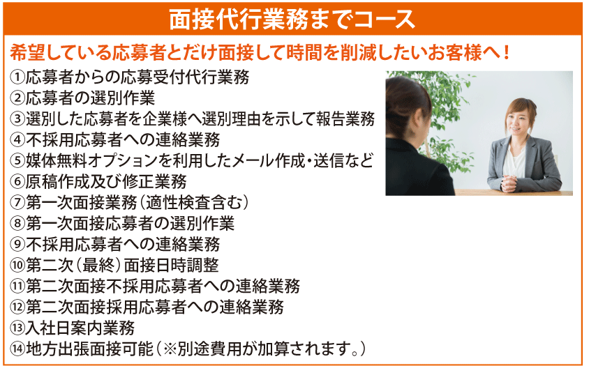 面接代行業務までコース